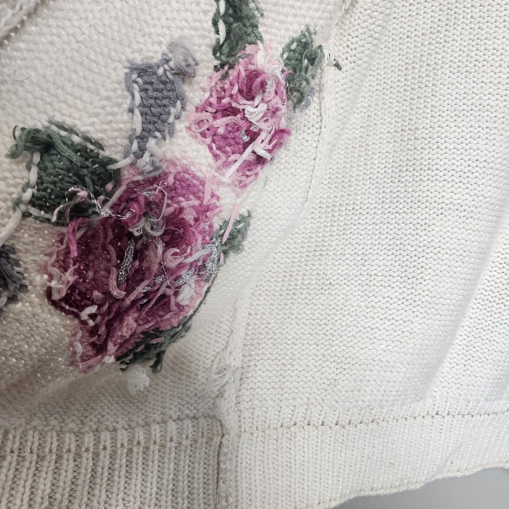 Vintage Jantzen Floral Embroidered‎ Cardigan Sweater Large - Picture 9 of 12